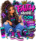 Faith Mode ON Gamer Girl | Faith-Inspired UVDTF Transfer for A5 Journals