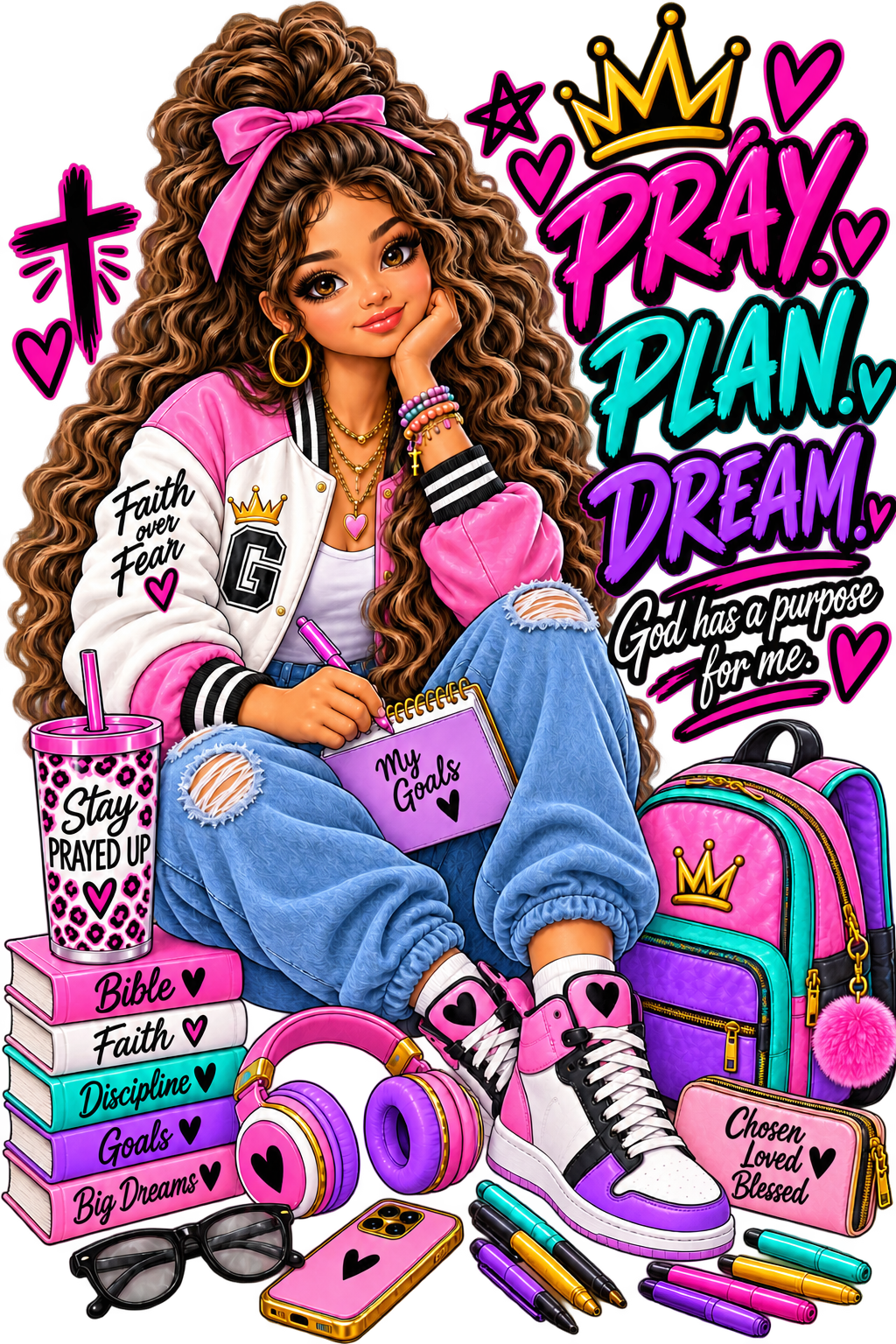 Pray Plan Dream – Faith-Inspired UVDTF Journal Transfer | 5 × 3 Inches