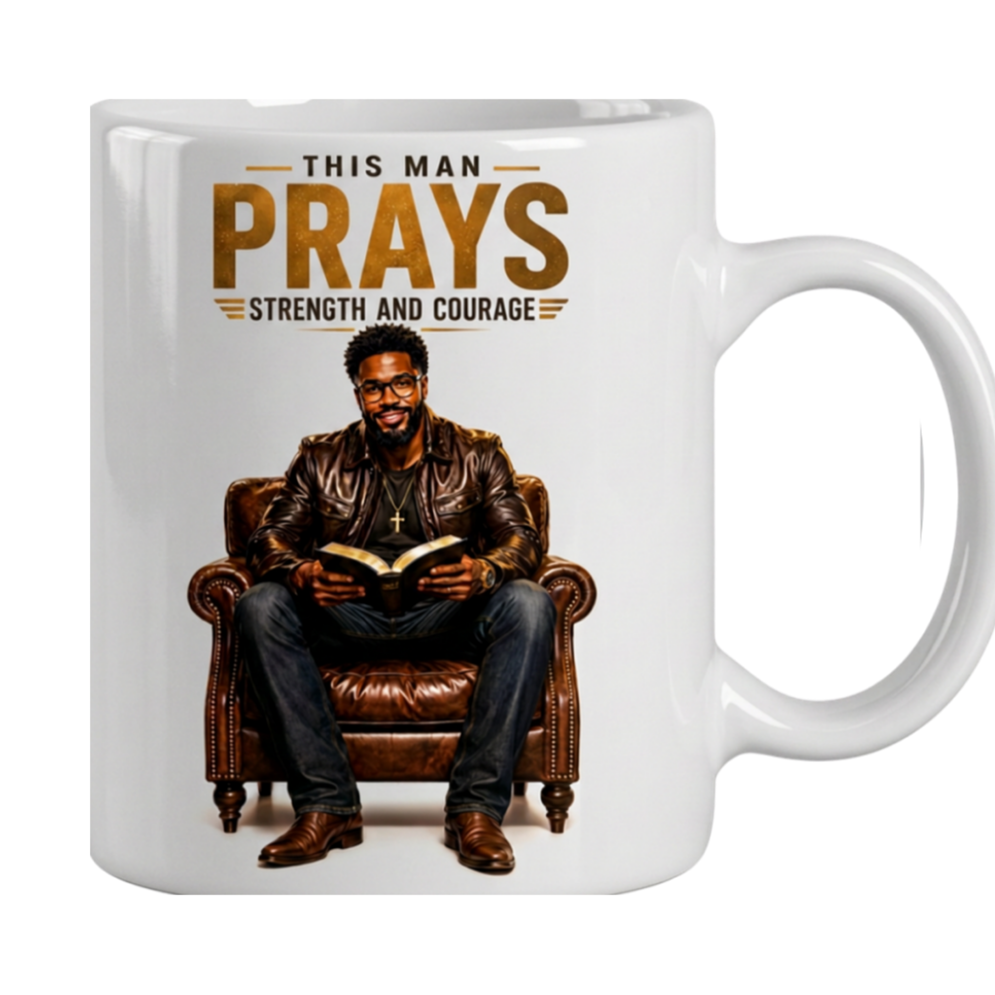This Man Prays- Faith Inspired Ceramic Mug